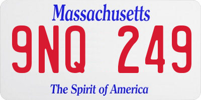 MA license plate 9NQ249