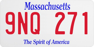 MA license plate 9NQ271