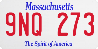 MA license plate 9NQ273