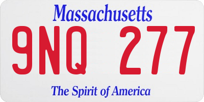 MA license plate 9NQ277