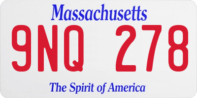 MA license plate 9NQ278