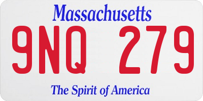 MA license plate 9NQ279