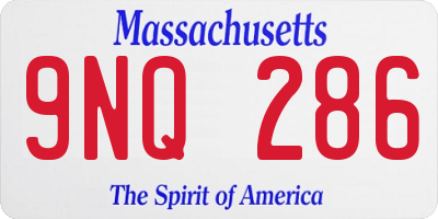 MA license plate 9NQ286