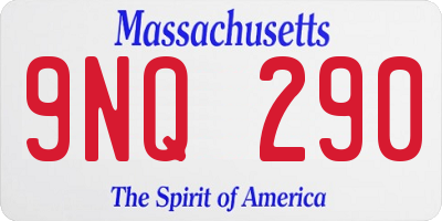MA license plate 9NQ290