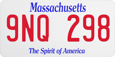 MA license plate 9NQ298