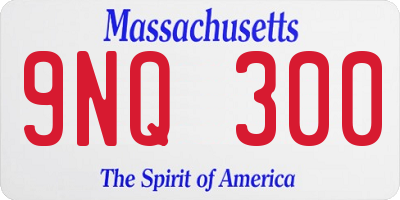 MA license plate 9NQ300