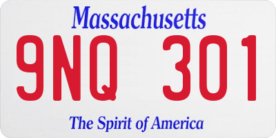 MA license plate 9NQ301