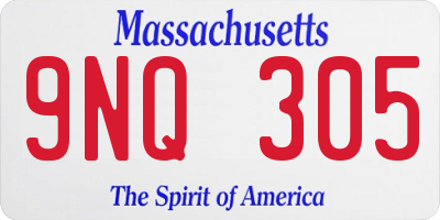 MA license plate 9NQ305