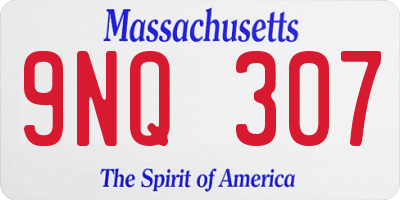 MA license plate 9NQ307