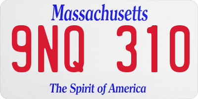MA license plate 9NQ310