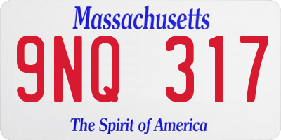 MA license plate 9NQ317
