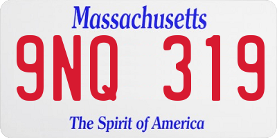 MA license plate 9NQ319