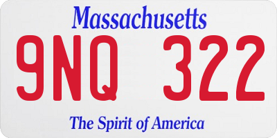 MA license plate 9NQ322