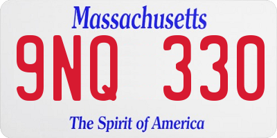 MA license plate 9NQ330