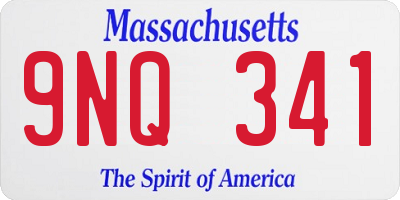 MA license plate 9NQ341