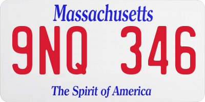 MA license plate 9NQ346