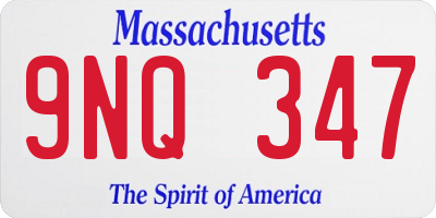 MA license plate 9NQ347