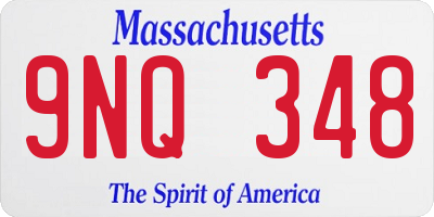 MA license plate 9NQ348