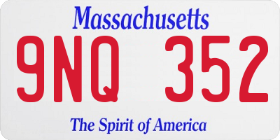 MA license plate 9NQ352