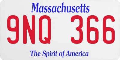 MA license plate 9NQ366