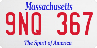 MA license plate 9NQ367