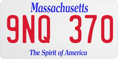 MA license plate 9NQ370