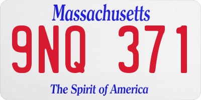 MA license plate 9NQ371