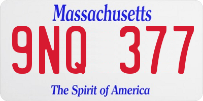 MA license plate 9NQ377