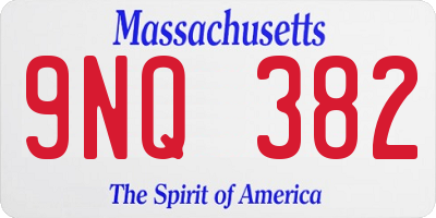 MA license plate 9NQ382