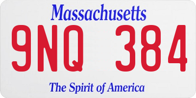 MA license plate 9NQ384