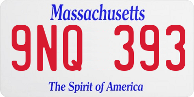 MA license plate 9NQ393