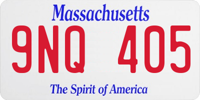MA license plate 9NQ405