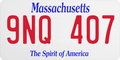 MA license plate 9NQ407