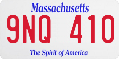 MA license plate 9NQ410