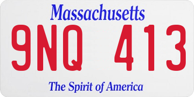 MA license plate 9NQ413