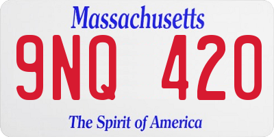 MA license plate 9NQ420
