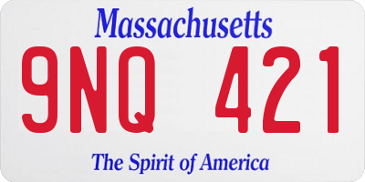 MA license plate 9NQ421