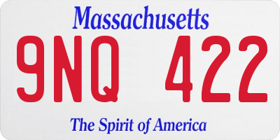 MA license plate 9NQ422