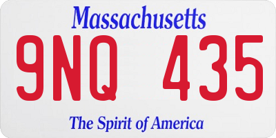 MA license plate 9NQ435