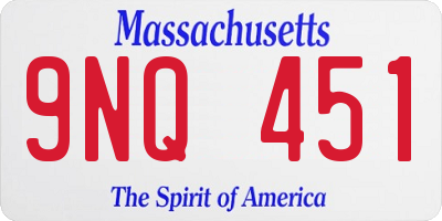 MA license plate 9NQ451