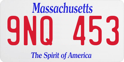 MA license plate 9NQ453