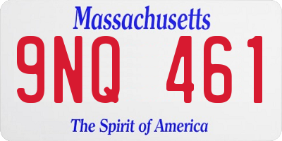 MA license plate 9NQ461