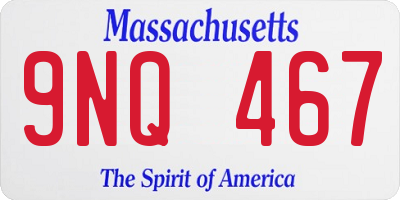 MA license plate 9NQ467