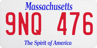 MA license plate 9NQ476
