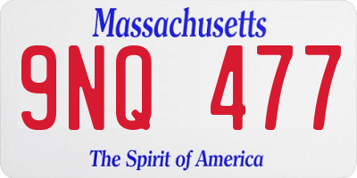 MA license plate 9NQ477