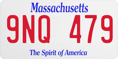 MA license plate 9NQ479