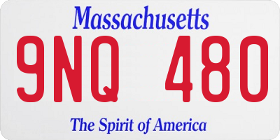 MA license plate 9NQ480