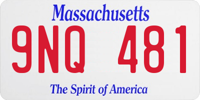 MA license plate 9NQ481