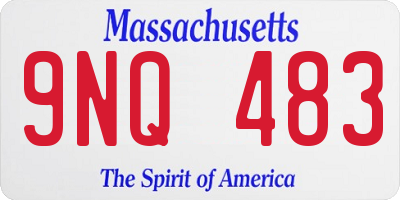 MA license plate 9NQ483