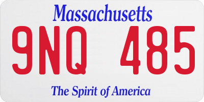 MA license plate 9NQ485